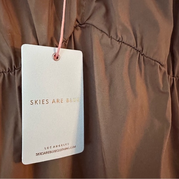 Skies are Blue Diana Poplin Tiered Ruffle Maxi Dress Tuscan Tan Size Medium - Picture 13 of 14